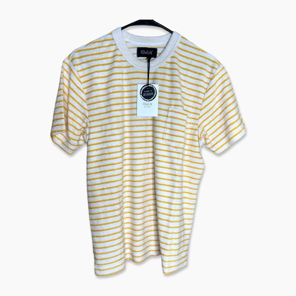 NWT HOWLIN' Shirt Size S Yellow and Ivory 'Sunny' Psycho Killer Style Tee - Picture 1 of 2